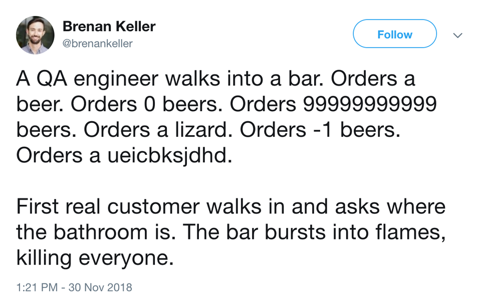 A QA engineer walks into a bar